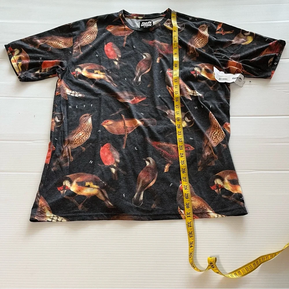 NEFF NWT Short Sleeve T-Shirt Black Express Multicolor Songbirds Cut N’Sew XXL - Picture 8 of 10